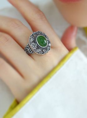 戒指女925纯银国风高级感