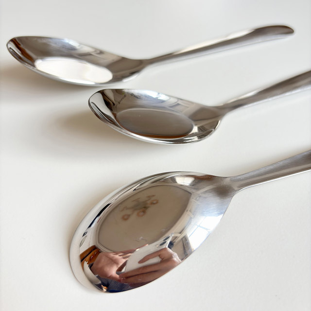 304 stainless steel spoon soup spoon commercial tableware spoon flat bottom spoon children's meal spoon spoon dessert spoon small spoon