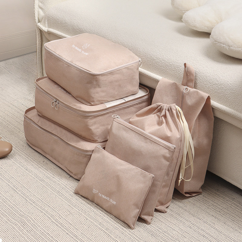 旅行衣服收纳袋套装内衣裤鞋子旅游便携防水袋子行李箱分装整理包 - 图2