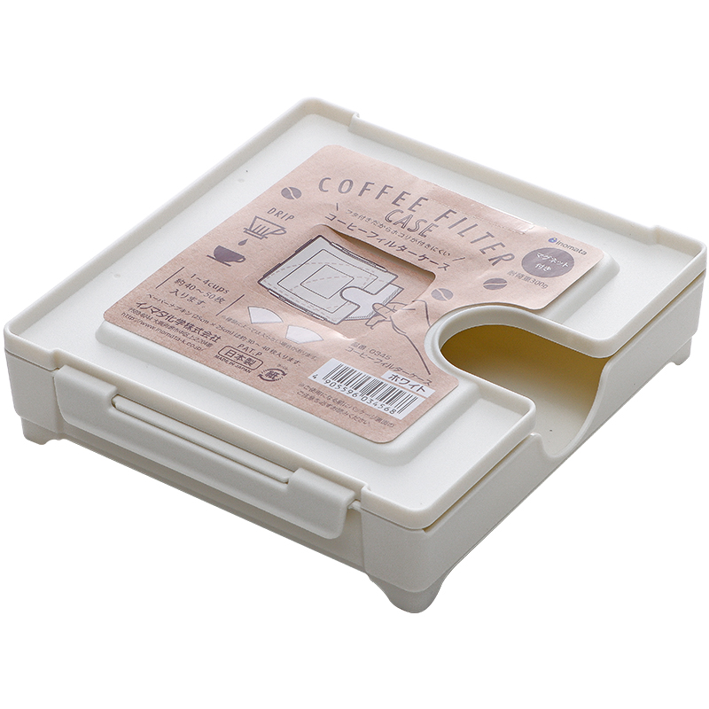 日本进口手冲咖啡滤纸收纳盒冰箱壁挂式V60扇型磁吸式通用防尘盒 - 图3