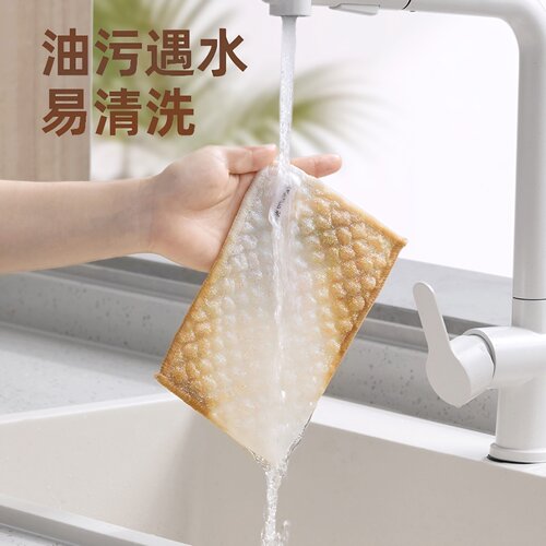 茶花彩丝泡泡洗碗布厨房专用抹布家用不掉毛去油去污清洁巾百洁布 - 图2