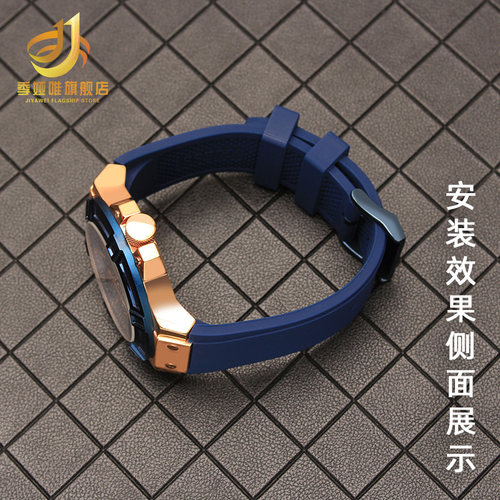 适配GUESS盖尔斯表带配件男W0040G3/0247G3/0040G7硅胶手表带22mm - 图1