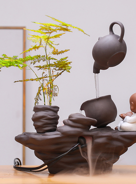 禅意风客厅灯倒流香炉雾化加湿器