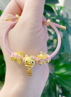 沙金kitty猫手链南瓜车城