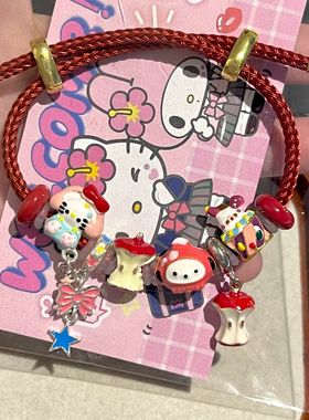 Kitty卡通KT猫苹果滴油串