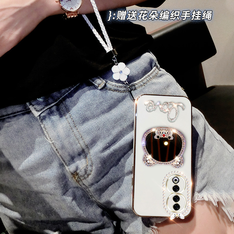 适用于华为荣耀80pro直屏版手机壳防摔ANB一AN00新款保护套5G全包镜头honor硅胶镜面por女潮ANOO直面屏软可爱