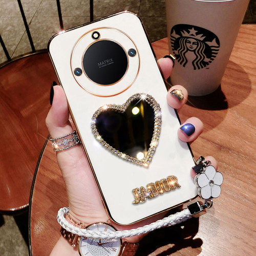 华为荣耀X40手机壳镶钻RMO一AN00新款保护套5G硅胶honor全包防摔x4o软壳镜子x405g带支架可爱ANOO外壳超薄女 - 图0