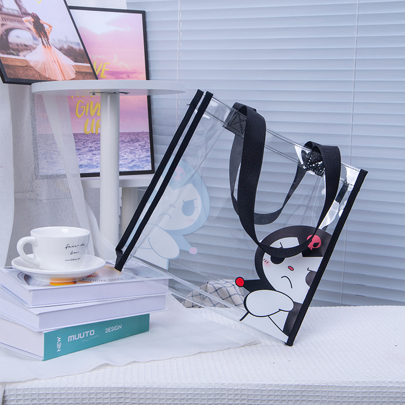 尚盈@库洛米pvc透明手提袋学生单肩手提果冻包服装店加厚包装定制,淘宝优惠券,粉丝福利购,淘宝优惠卷