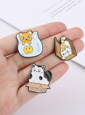 小猫咪胸针可爱日系金属