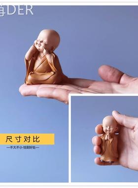 迷你小佛像一休慧能小和尚摆件禅意古风茶台办公桌装饰品日式沙弥