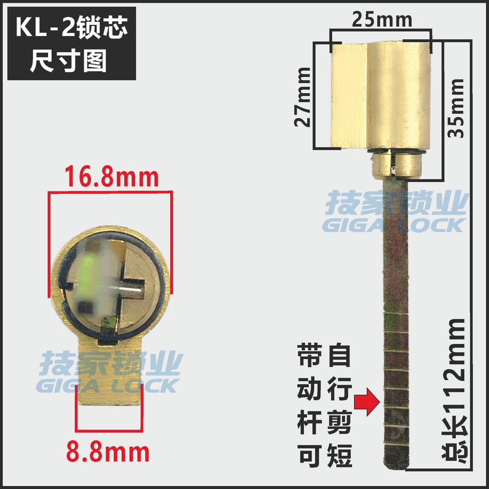 适用KLHBS海贝斯锁芯指纹锁智能锁适用HBS锁心带尾巴电子门锁锁头 - 图2