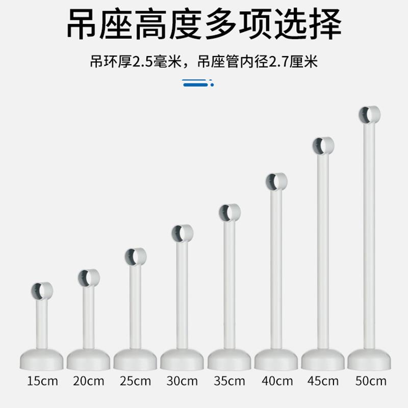 不锈钢顶装晾衣杆阳台固定式北欧白色晾衣架一根单杆晒衣杆凉衣杆 - 图2