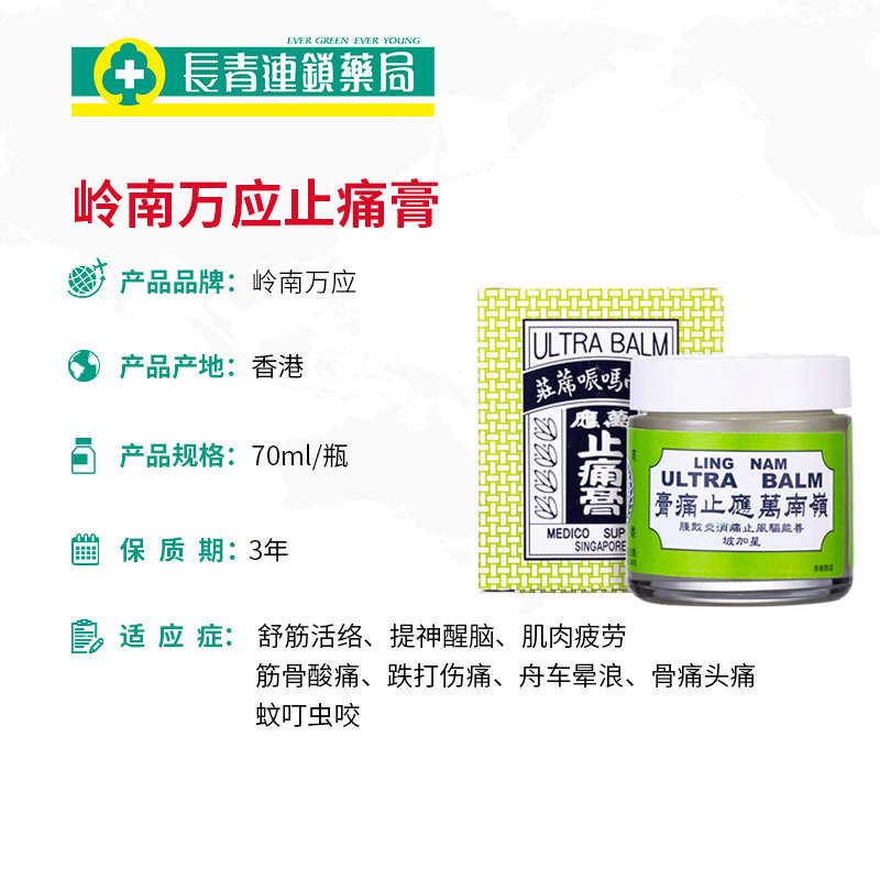 岭南万应香港筋骨壮骨活血止痛膏 长青海外国际解热镇痛用药