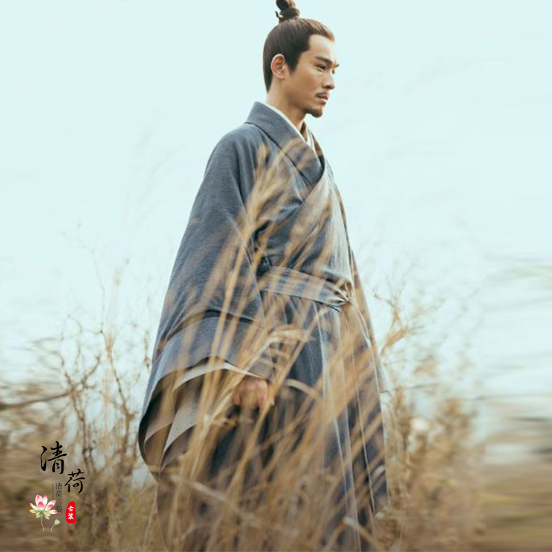 唐朝宋朝八大家诗人服装李白汉服男杜甫古装男棉麻话剧演出书生服