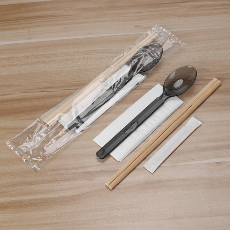 一次性勺筷子牙签纸巾四件套外卖加厚西餐勺装独立包装加纸餐具包 - 图2