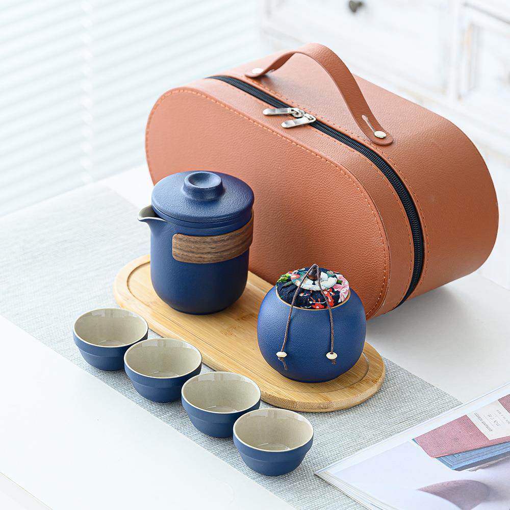 旅行茶具套装陶瓷快客杯车载收纳盒便携式户外泡茶壶茶杯功夫茶具,淘宝优惠券,粉丝福利购,淘宝优惠卷