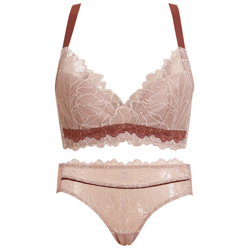 海绵大胸显小大码聚拢无钢圈内衣 敲美文胸