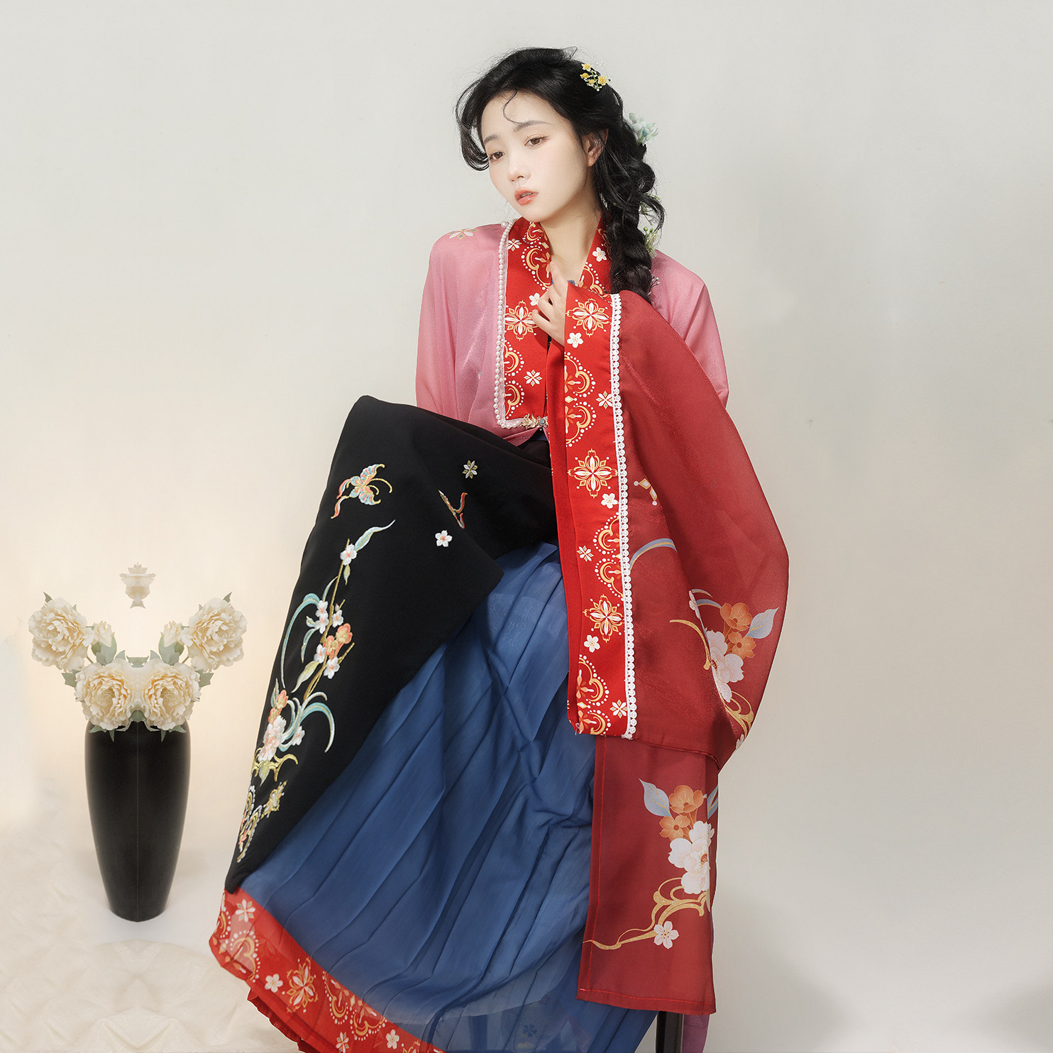 素羽华裳软语清歌原创明制披风汉服 素羽华裳汉服