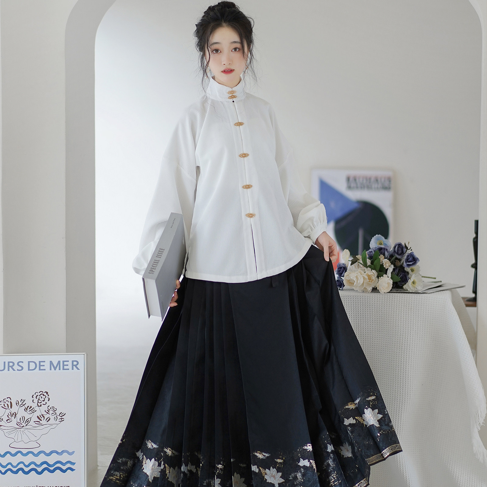 素羽华裳汉服改良立领衫原创衬衫 素羽华裳汉服