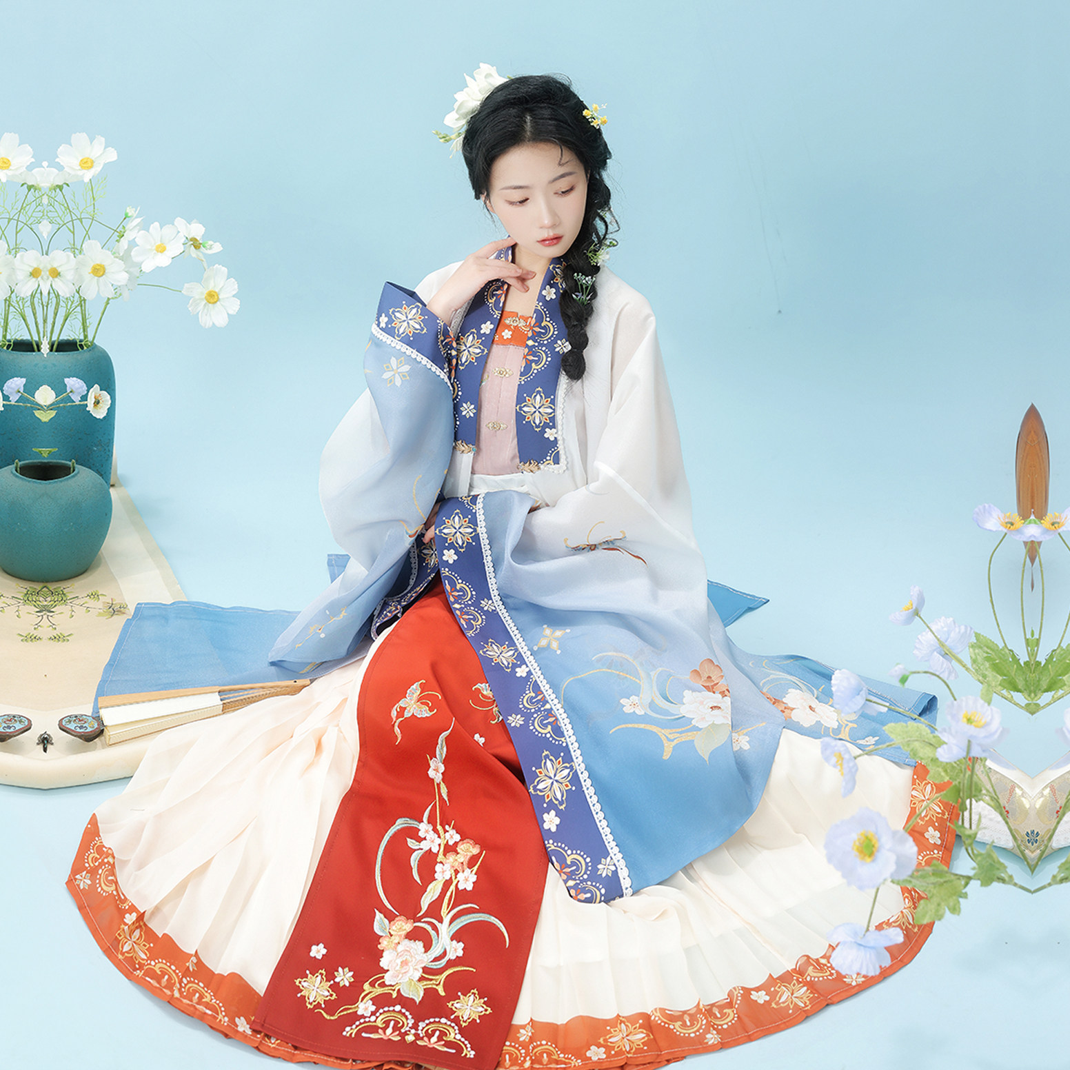 素羽华裳软语清歌原创明制披风汉服 素羽华裳汉服