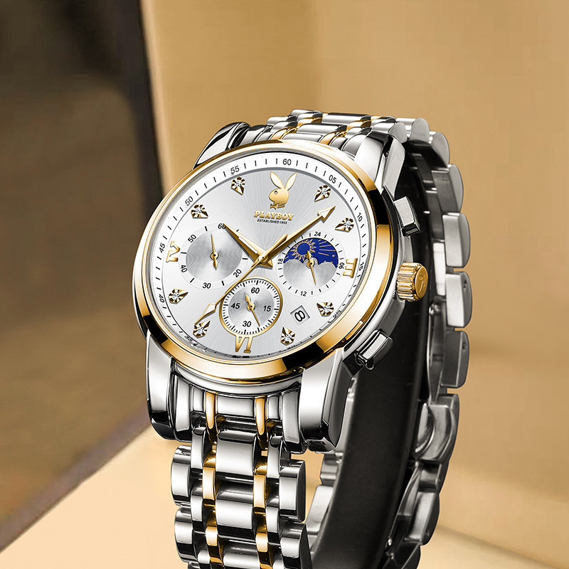 花花公子欧美名牌男潮休闲石英表 achine雅臣国产腕表