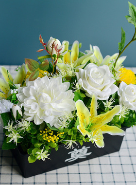 仿真花塑料花清明节上坟菊花花束