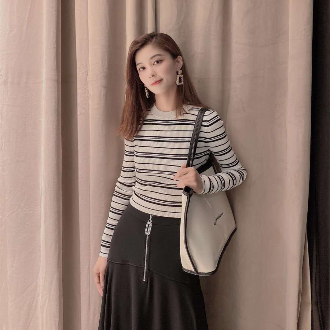 阿玛施旗舰店官网正品2020打底衫 范芙熙毛针织衫