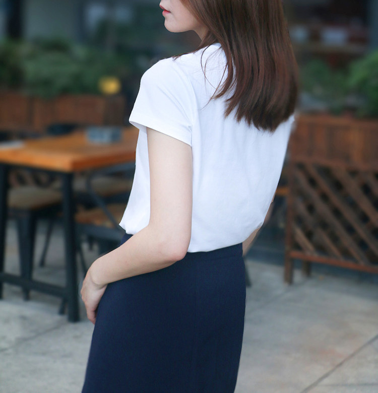 阿玛施2020新款女孩印花圆领t恤衫 范芙熙T恤