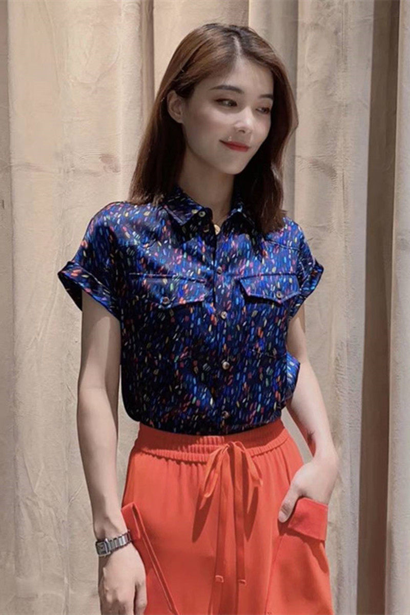 阿玛施官网旗舰店2020夏新款女衬衣 范芙熙衬衫