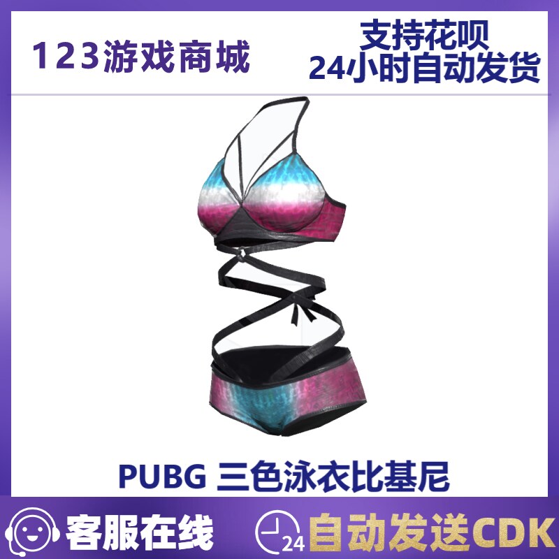 pubgPUBG绝地求生皮肤 三色泳衣比基尼 夏装连体衣 吃鸡端游CDK兑换码
