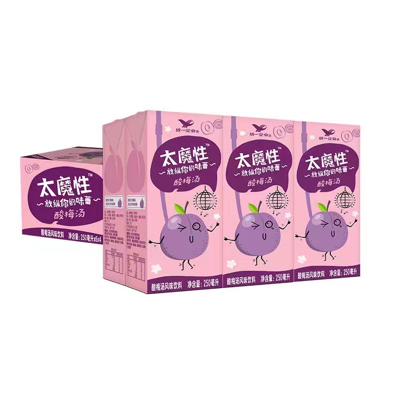 统一太魔性柠檬红茶250ml*24盒一整箱茉莉花茶解暑饮料酸梅汤饮品-图0