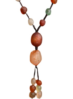 SHAHD晶字塔天然戈壁滩糖心阿拉善玛瑙毛衣链