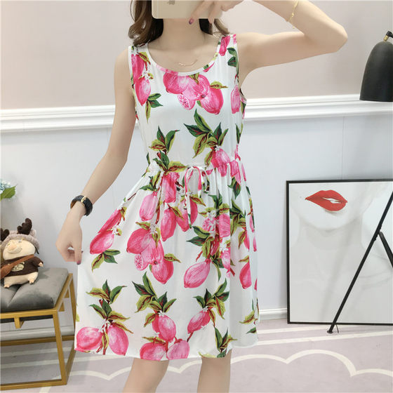 Liulimeng cotton silk floral dress rayon