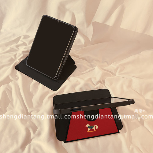牛仔纹涂鸦木马360旋转iPadAir7/6保护套2025新款适用苹果iPad11保护壳平板10代Pro11寸Air5带笔槽mini7女款 - 图1
