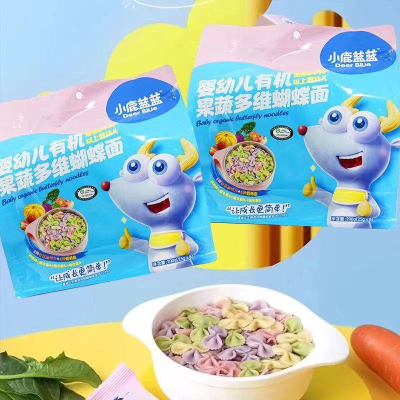 小鹿蓝蓝婴幼儿蝴蝶面有机果蔬菜多维面条粒粒彩虹造型面宝宝辅食,淘宝优惠券,粉丝福利购,淘宝优惠卷