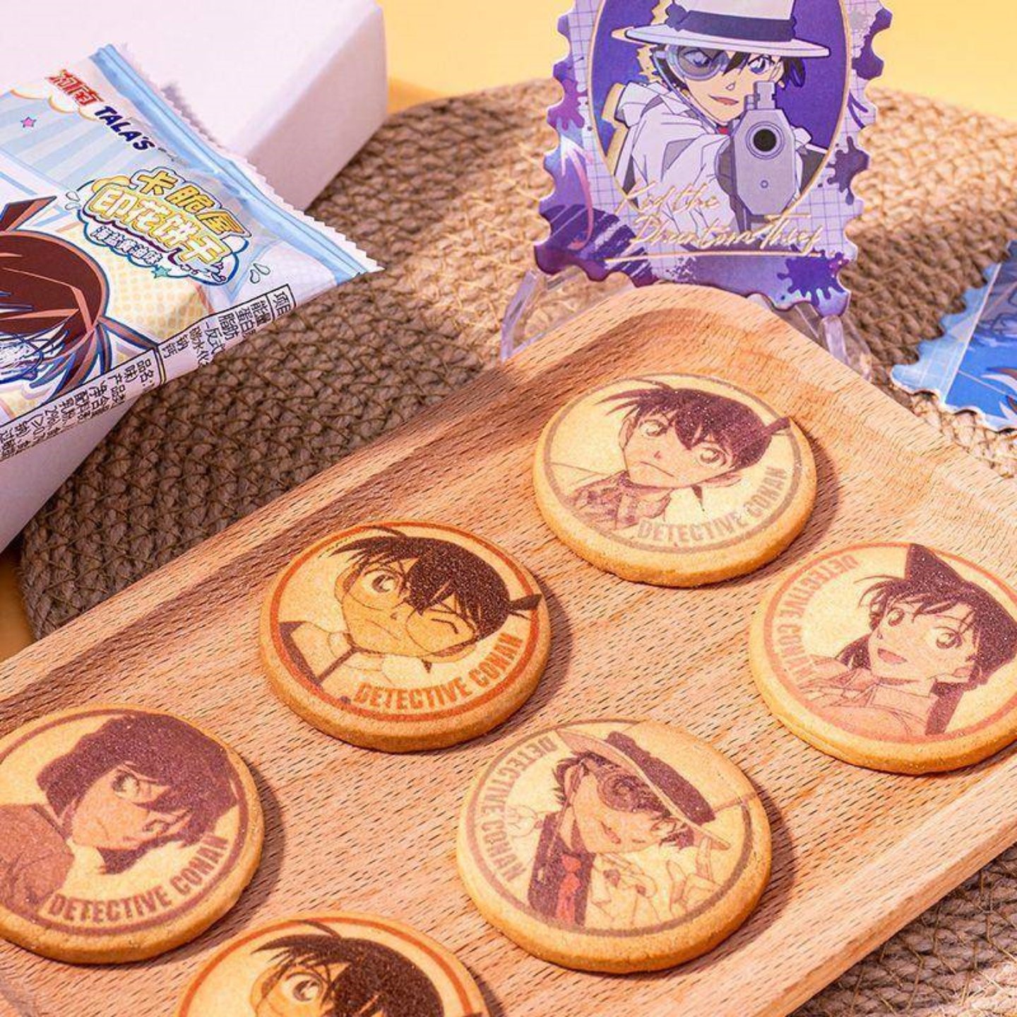 TALA'S柯南卡脆屋海盐黄油味名侦探柯南联名零食印花饼干曲奇邮票,淘宝优惠券,粉丝福利购,淘宝优惠卷