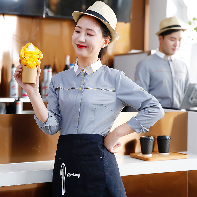 服务员女餐厅烘焙蛋糕奶茶店工作服 与音酒店工作制服