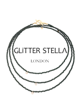 GLITTER STELLA RM系列 墨绿星闪复古OT金扣超长项链