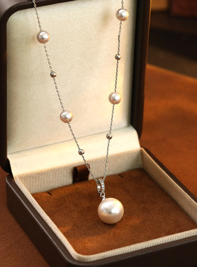 法式轻奢满天星珍珠项链高级感气质百搭锁骨链直播爆款毛衣链配饰