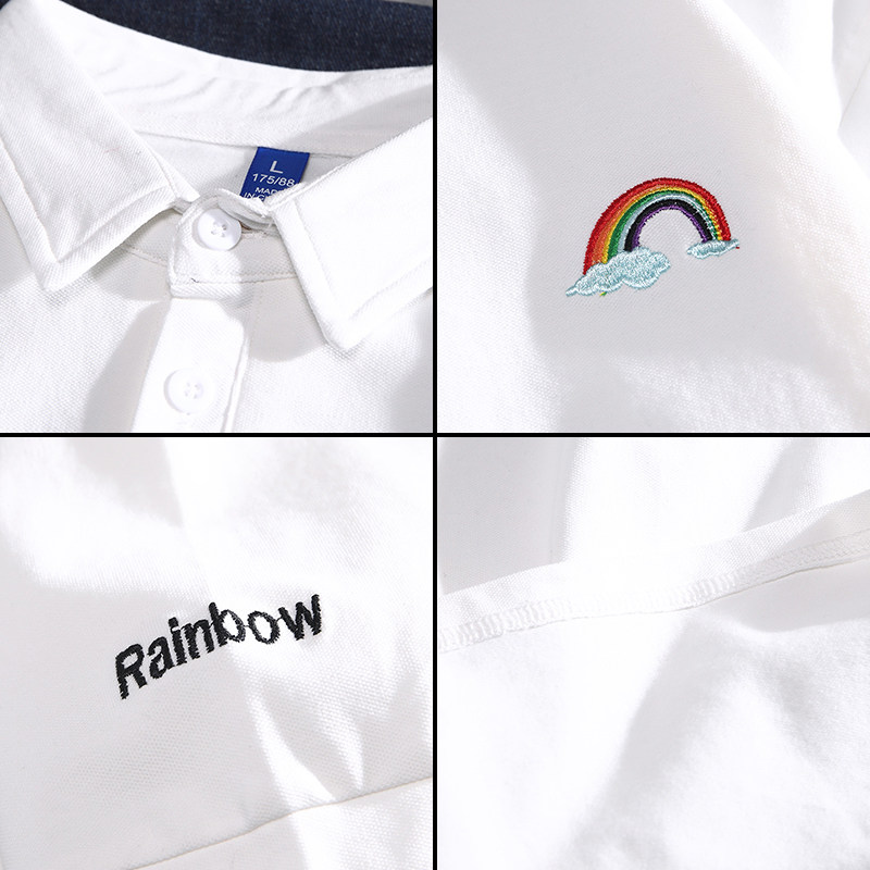 春夏短袖2020新款简约绣花男翻领衫 龙季Polo衫