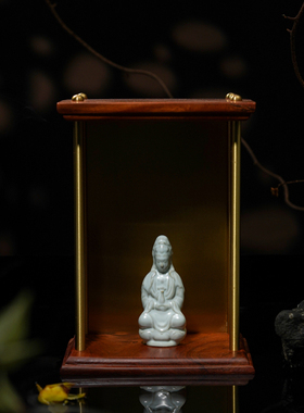 汝窑坐观音摆件陶瓷复古