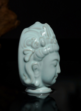 汝窑慈航佛首玄关摆件复古