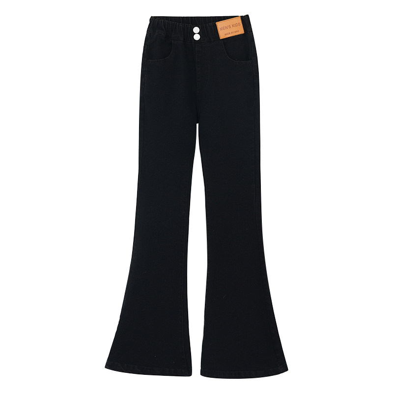 女童喇叭裤春秋修身弹力春季牛仔裤大童时髦洋气黑色秋装儿童裤子,淘宝优惠券,粉丝福利购,淘宝优惠卷