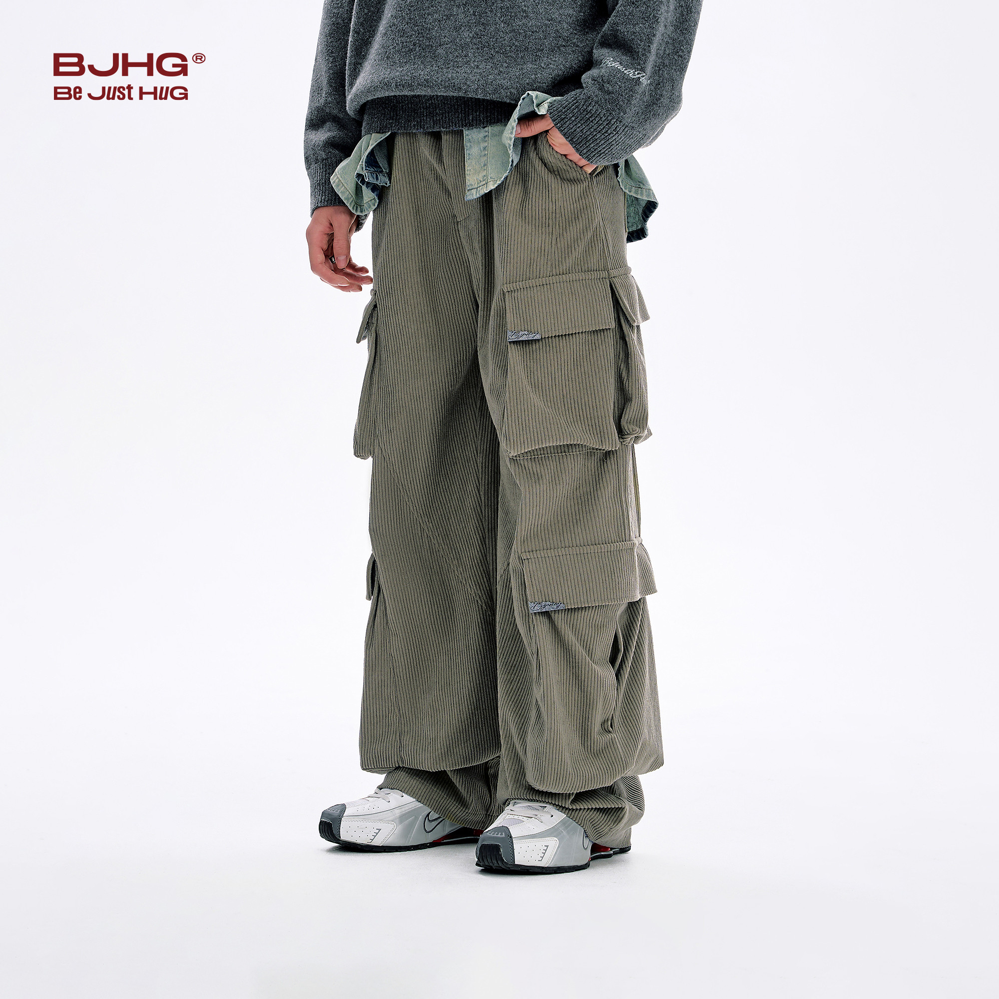 BJHG不计后果灯芯绒厚工装裤男冬季新款潮牌美式休闲裤宽松长裤女,淘宝优惠券,粉丝福利购,淘宝优惠卷
