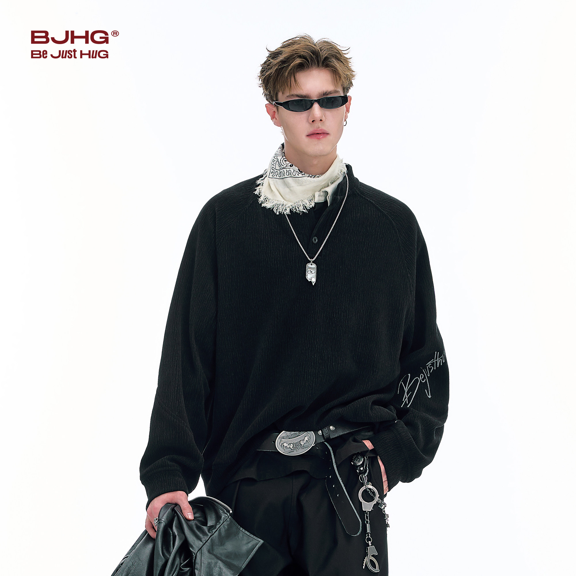 BJHG不计后果 亨利领内搭卫衣男冬季潮牌长袖t恤宽松polo打底衫女,淘宝优惠券,粉丝福利购,淘宝优惠卷