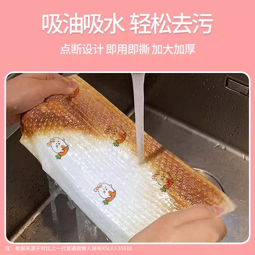 懒人抹布干湿两用厨房用纸一次性洗碗布家务清洁专用品加厚无纺巾 - 图2