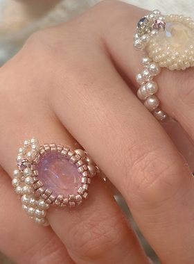 珍珠戒指纯银轻奢高级感小众设计