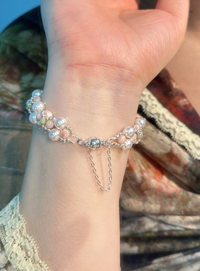 珍珠手链女纯银编织设计感高级感手链精致手饰小众设计纯手工编织