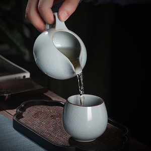 汝窑茶杯汝窑品茗杯单杯功夫茶具