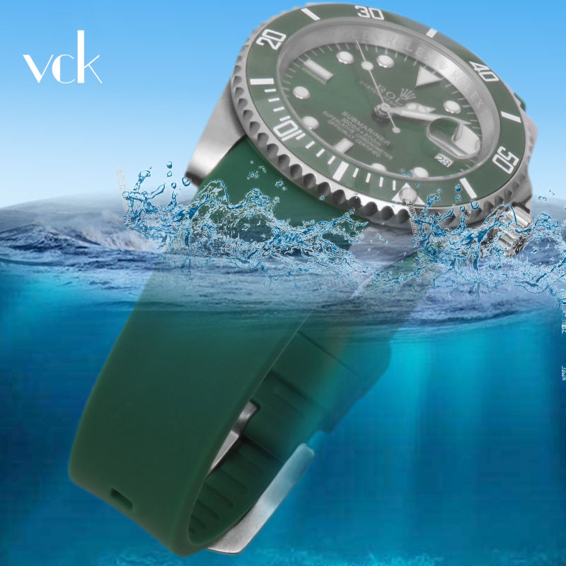 弧形硅胶适配劳力士西铁城手表带 vck珠宝配件